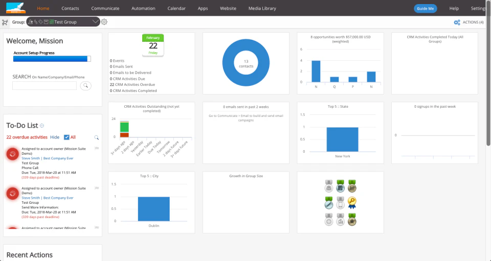 screenshot of Mission Suite
